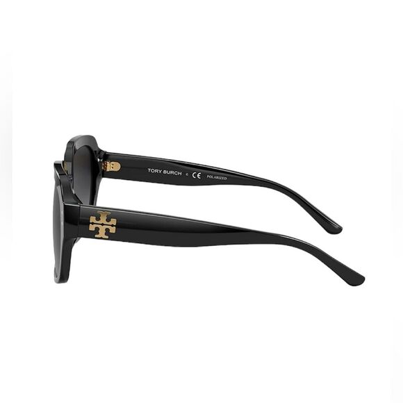 Tory Burch  Black  Square Sunglasses Grey polorized  Lens NEW